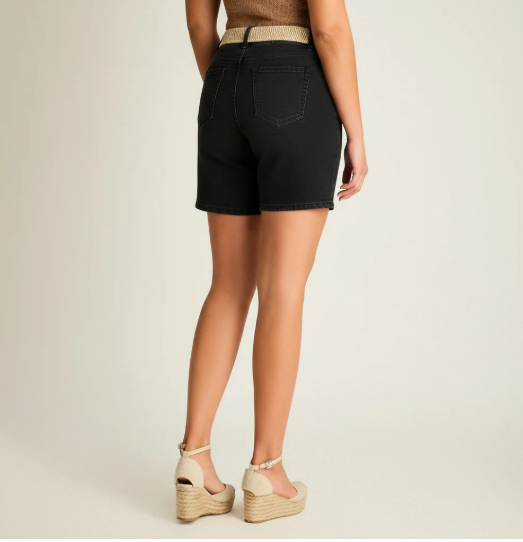 BERMUDA DENIM CON CINTURON CALCE NORMAL