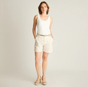 BERMUDA CRUDO CON BRODERIE Y CINTURON