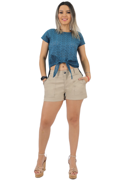 SHORT GABARDINA BOLSILLO PARCHE ARENA